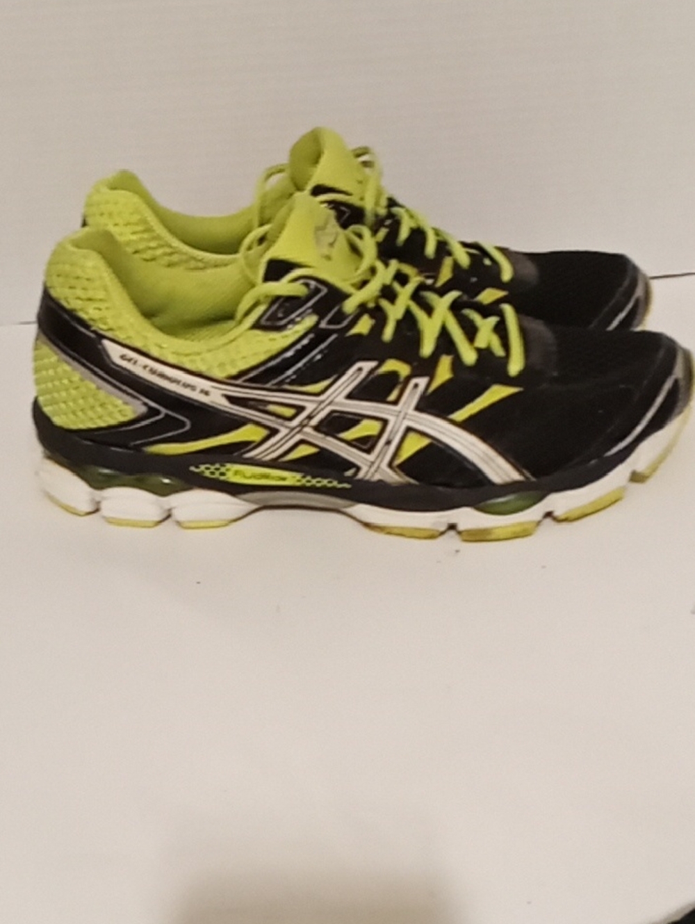 Asics Men's Sneakers - Black and Neon Yellow